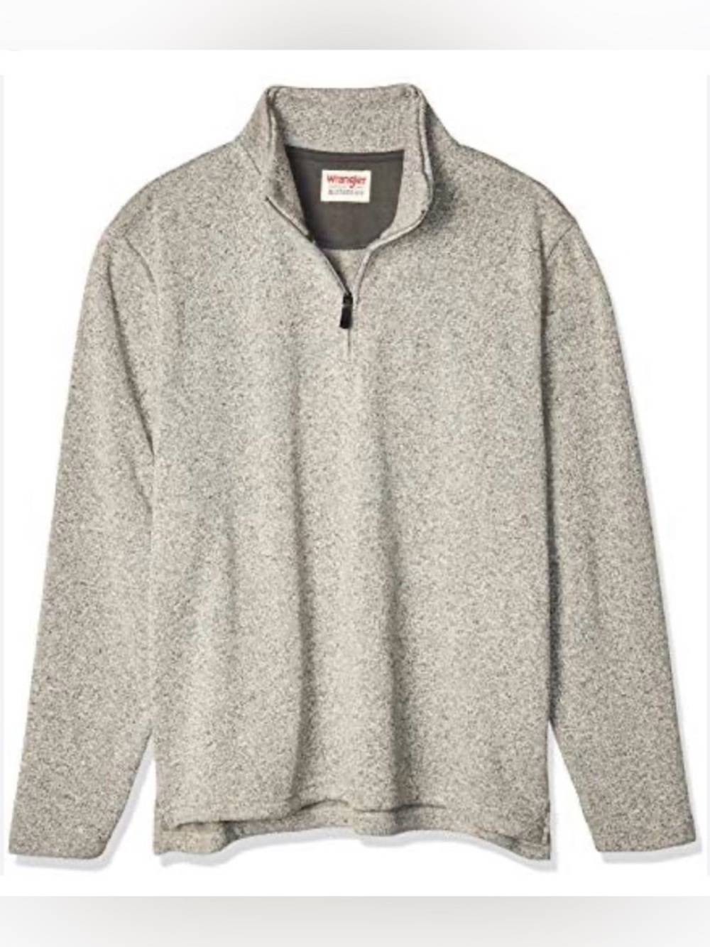 Wrangler Authentics Men's 1/4 Zip L Gray Pullover Sweater Relaxed Casual Golf
